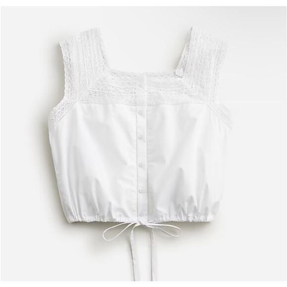 Lace Trimmed Crop Top - Picture 1 of 4